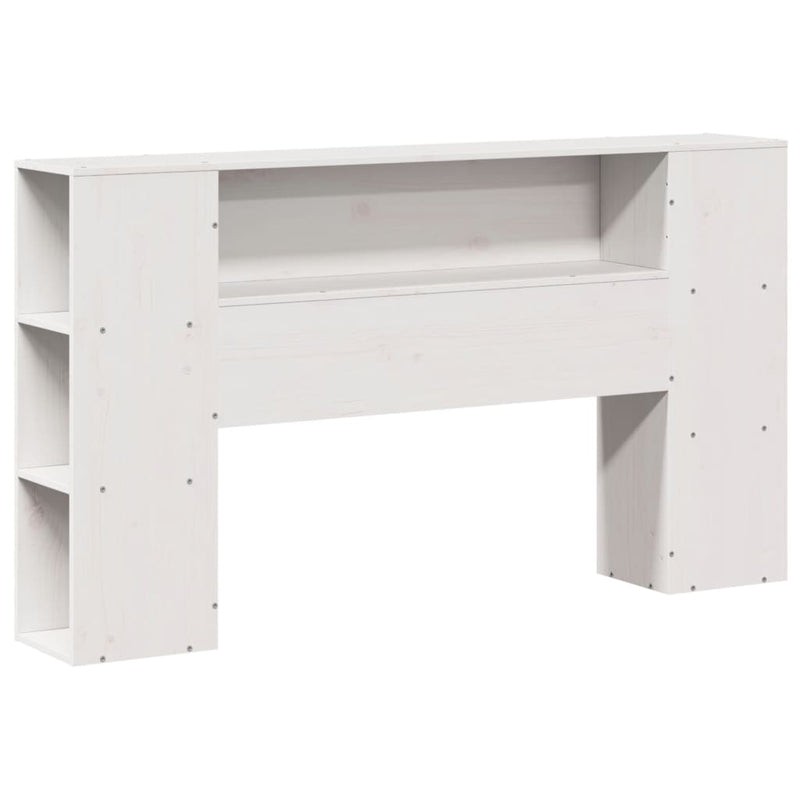 vidaXL fehér tömör fenyőfa könyvespolcos ágy matrac nélkül 135x190 cm