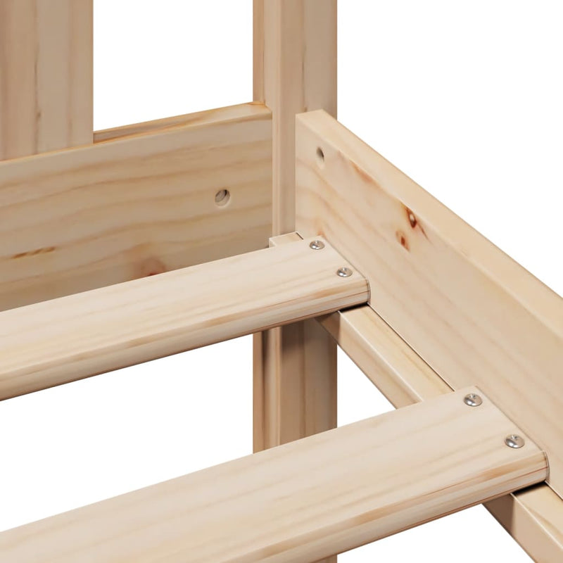 vidaXL tömör fenyőfa könyvespolcos ágy matrac nélkül 120 x 200 cm