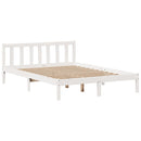 vidaXL fehér tömör fenyőfa könyvespolcos ágy matrac nélkül 140x200 cm