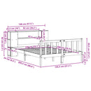 vidaXL fehér tömör fenyőfa könyvespolcos ágy matrac nélkül 140x200 cm