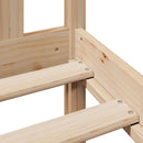 vidaXL tömör fenyőfa könyvespolcos ágy matrac nélkül 150 x 200 cm