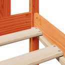 vidaXL barna tömör fenyőfa könyvespolcos ágy matrac nélkül 135 x 190cm