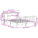 vidaXL barna tömör fenyőfa könyvespolcos ágy matrac nélkül 150 x 200cm