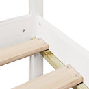 vidaXL fehér tömör fenyőfa könyvespolcos ágy matrac nélkül 140x190 cm