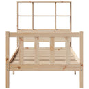 vidaXL tömör fenyőfa könyvespolcos ágy matrac nélkül 90 x 200 cm