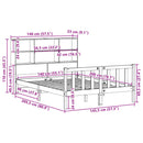 vidaXL tömör fenyőfa könyvespolcos ágy matrac nélkül 140 x 200 cm