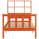 vidaXL barna tömör fenyőfa könyvespolcos ágy matrac nélkül 90 x 190 cm