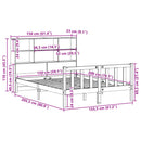 vidaXL barna tömör fenyőfa könyvespolcos ágy matrac nélkül 150 x 200cm