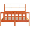 vidaXL barna tömör fenyőfa könyvespolcos ágy matrac nélkül 160 x 200cm