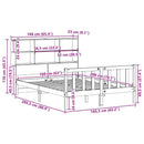 vidaXL barna tömör fenyőfa könyvespolcos ágy matrac nélkül 160 x 200cm