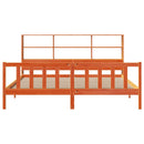 vidaXL barna tömör fenyőfa könyvespolcos ágy matrac nélkül 180 x 200cm