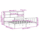 vidaXL barna tömör fenyőfa könyvespolcos ágy matrac nélkül 200 x 200cm