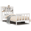 vidaXL fehér tömör fenyőfa könyvespolcos ágy matrac nélkül 75 x 190 cm