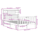 vidaXL tömör fenyőfa könyvespolcos ágy matrac nélkül 135 x 190 cm