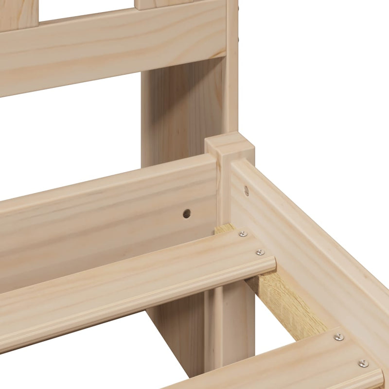 vidaXL tömör fenyőfa könyvespolcos ágy matrac nélkül 140 x 190 cm