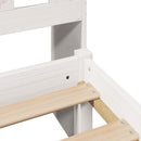 vidaXL fehér tömör fenyőfa könyvespolcos ágy matrac nélkül 140x190 cm