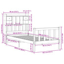vidaXL tömör fenyőfa könyvespolcos ágy matrac nélkül 90 x 200 cm