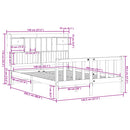 vidaXL tömör fenyőfa könyvespolcos ágy matrac nélkül 140 x 200 cm