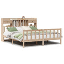 vidaXL tömör fenyőfa könyvespolcos ágy matrac nélkül 180 x 200 cm