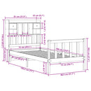 vidaXL barna tömör fenyőfa könyvespolcos ágy matrac nélkül 75 x 190 cm