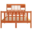 vidaXL barna tömör fenyőfa könyvespolcos ágy matrac nélkül 135 x 190cm