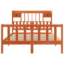 vidaXL barna tömör fenyőfa könyvespolcos ágy matrac nélkül 140 x 190cm