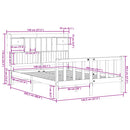 vidaXL barna tömör fenyőfa könyvespolcos ágy matrac nélkül 140 x 200cm