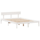 vidaXL fehér tömör fenyőfa könyvespolcos ágy matrac nélkül 120x190 cm