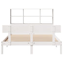 vidaXL fehér tömör fenyőfa könyvespolcos ágy matrac nélkül 140x190 cm