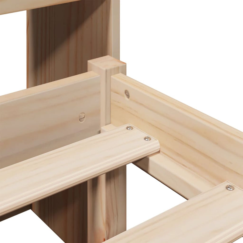 vidaXL tömör fenyőfa könyvespolcos ágy matrac nélkül 120 x 200 cm