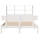 vidaXL fehér tömör fenyőfa könyvespolcos ágy matrac nélkül 120x200 cm