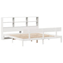 vidaXL fehér tömör fenyőfa könyvespolcos ágy matrac nélkül 180x200 cm