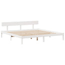 vidaXL fehér tömör fenyőfa könyvespolcos ágy matrac nélkül 180x200 cm