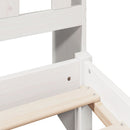 vidaXL fehér tömör fenyőfa könyvespolcos ágy matrac nélkül 75 x 190 cm