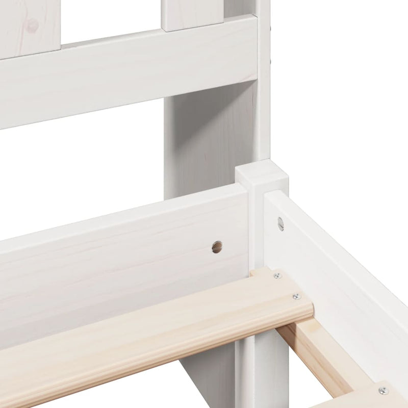 vidaXL fehér tömör fenyőfa könyvespolcos ágy matrac nélkül 75 x 190 cm