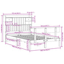 vidaXL tömör fenyőfa könyvespolcos ágy matrac nélkül 135 x 190 cm