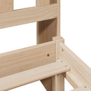 vidaXL tömör fenyőfa könyvespolcos ágy matrac nélkül 140 x 190 cm