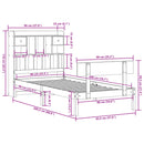 vidaXL fehér tömör fenyőfa könyvespolcos ágy matrac nélkül 90 x 200 cm