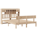 vidaXL tömör fenyőfa könyvespolcos ágy matrac nélkül 150 x 200 cm