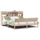 vidaXL tömör fenyőfa könyvespolcos ágy matrac nélkül 180 x 200 cm