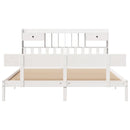 vidaXL fehér tömör fenyőfa könyvespolcos ágy matrac nélkül 180x200 cm