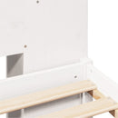 vidaXL fehér tömör fenyőfa könyvespolcos ágy matrac nélkül 140x190 cm