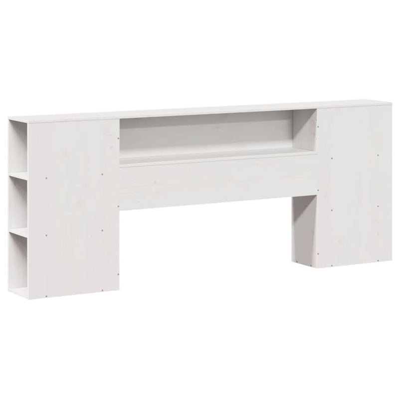 vidaXL fehér tömör fenyőfa könyvespolcos ágy matrac nélkül 180x200 cm