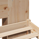 vidaXL tömör fenyőfa könyvespolcos ágy matrac nélkül 200 x 200 cm