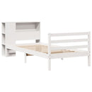 vidaXL fehér tömör fenyőfa könyvespolcos ágy matrac nélkül 75 x 190 cm