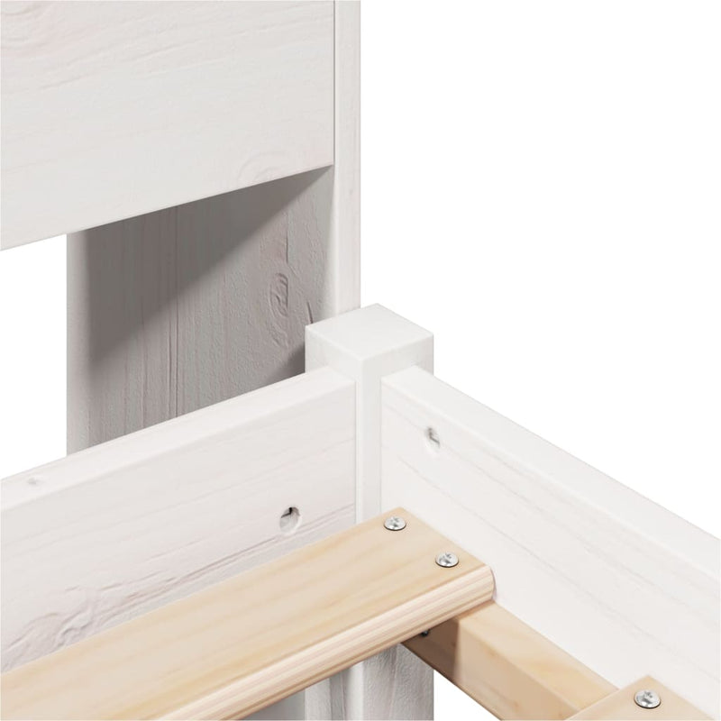 vidaXL fehér tömör fenyőfa könyvespolcos ágy matrac nélkül 75 x 190 cm