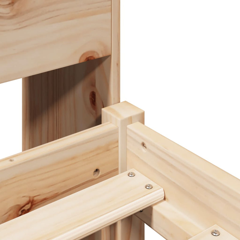 vidaXL tömör fenyőfa könyvespolcos ágy matrac nélkül 100 x 200 cm