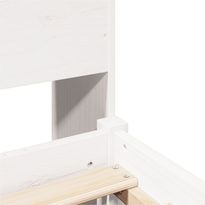 vidaXL fehér tömör fenyőfa könyvespolcos ágy matrac nélkül 90 x 190 cm