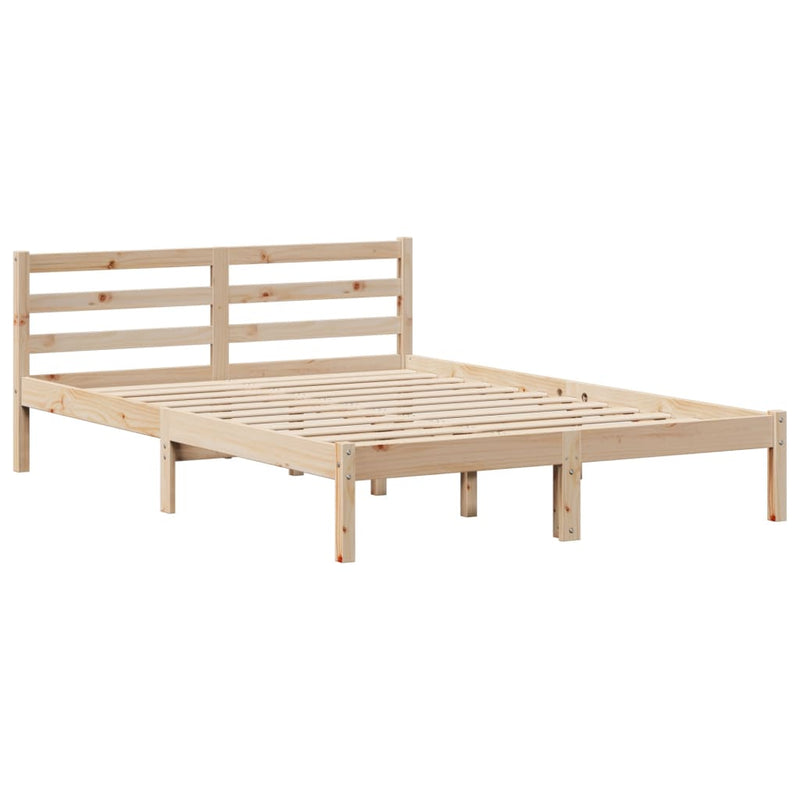 vidaXL tömör fenyőfa könyvespolcos ágy matrac nélkül 160 x 200 cm