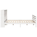 vidaXL fehér tömör fenyőfa könyvespolcos ágy matrac nélkül 180x200 cm